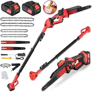 2-in-1 Electric Pole , 8 and 10 Inch Brushless Cordless Pole  and Mini , 2x 4.0 , 16ft Max Reach Pole Saws for Tree Trimming, Branch,