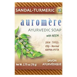 Auromere Ayurvedic Bar Soap with Neem, Sandal-Turmeric, 2.75 oz (78 g)