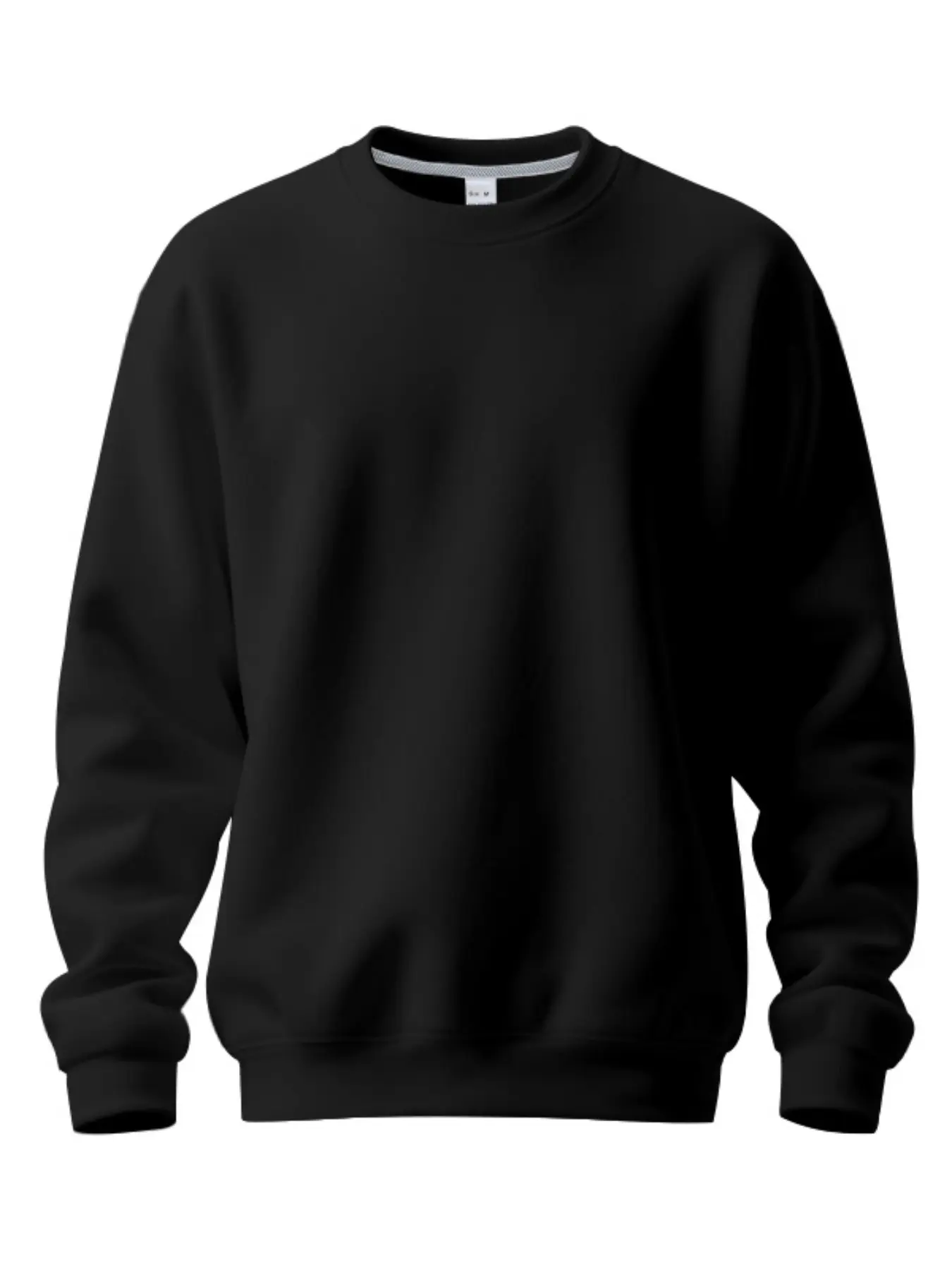 Men's Winter Fleece Lined Loose Fit Classic Round Neck Casual Plain Solid Color Commuter Plus Size Long Sleeve Pullover Sweatshirt, Comfortable and Stylish Tops