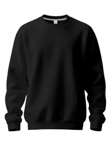 Men's Winter Fleece Lined Loose Fit Classic Round Neck Casual Plain Solid Color Commuter Plus Size Long Sleeve Pullover Sweatshirt, Comfortable and Stylish Tops