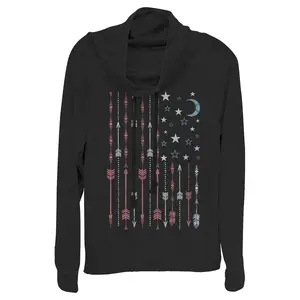 Junior's Lost Gods Boho Flag Cowl Neck Sweatshirt