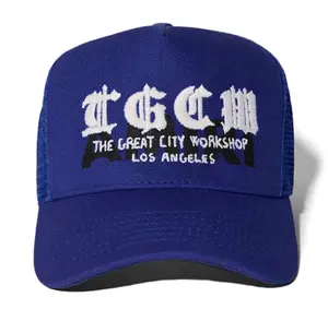 Amiri x T.G.C.W. Embroidered Logo Trucker Hat Princess Blue Black White