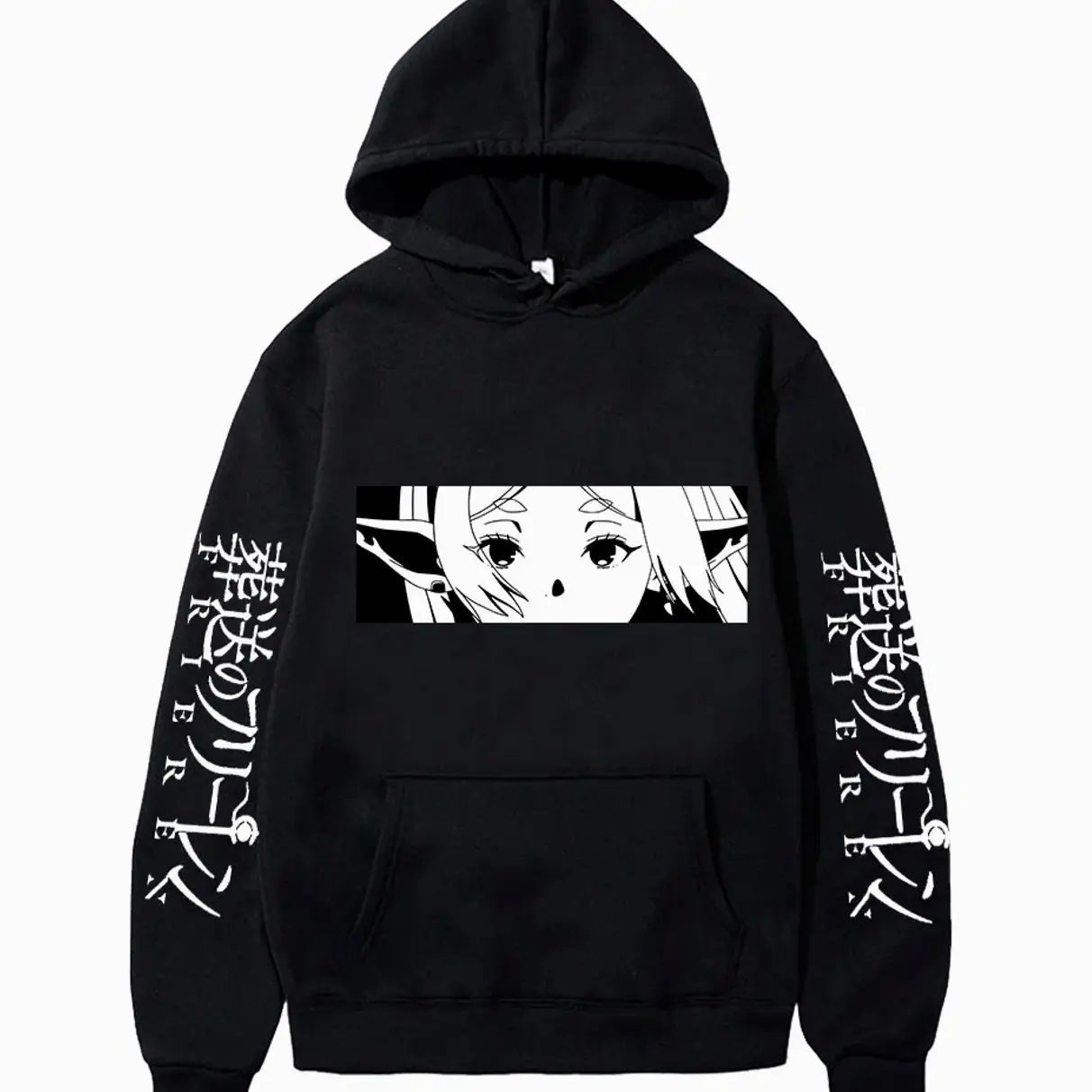 Harajuku Anime Beyond Journey's End Women Sweatshirts Frieren Eyes Printed Hoodies Unisex Long Sleeve Casual Pullovers VNI