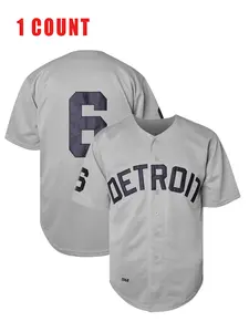 Men's Embroidered Baseball Jersey, Loose-Fit Quick-Dry Sports Shirt, Casual Outdoor Wear, All-Season Comfortable Fabric, Authentic Jersey