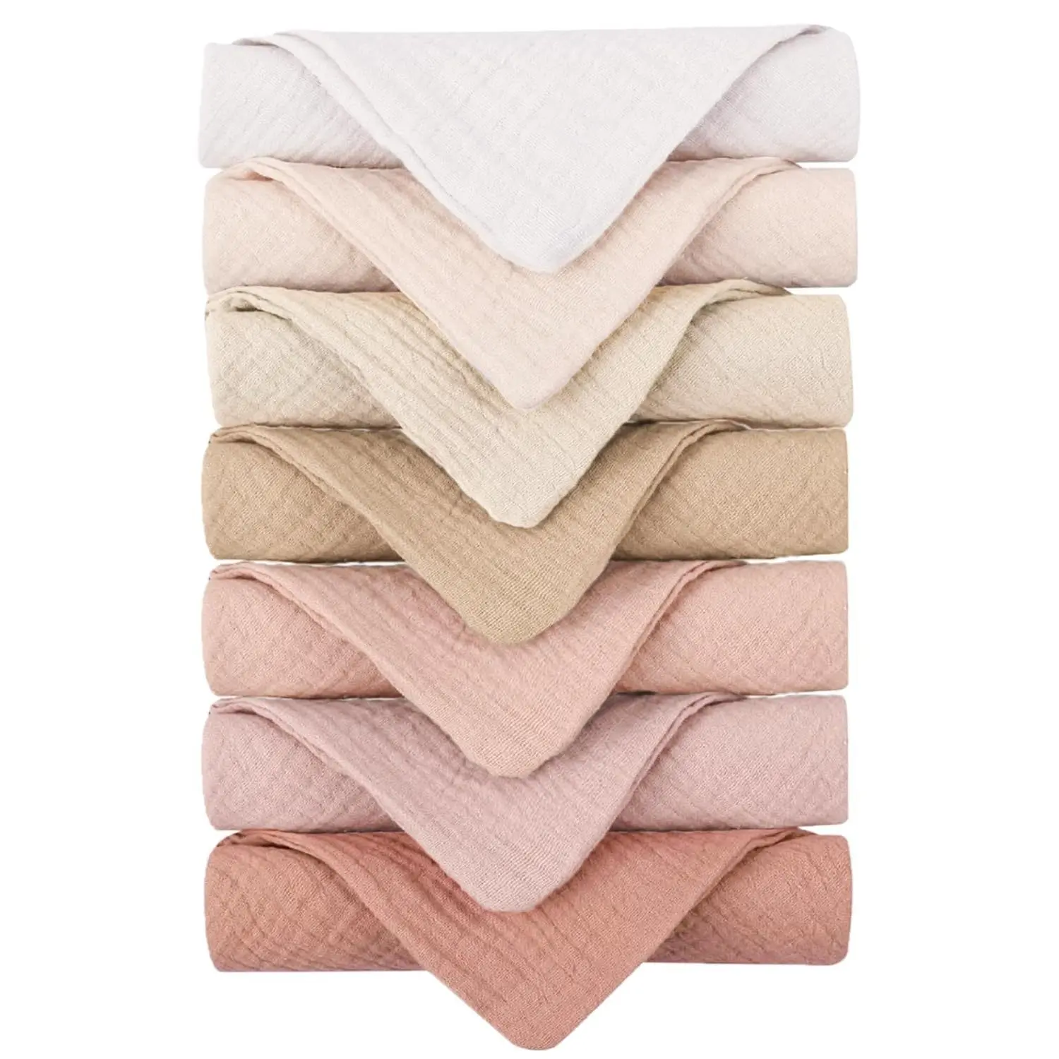 Unisex Baby Muslin Washcloths (4 or 5/7pcs-green/9/10pcs), 100% Cotton 11x11in Soft Absorbent Cloths for 0-3 Months Newborn Bathing & Burp Cloths, Enhancing Softness for Boys & Girls