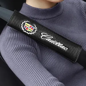 Leather Car Seat Belt Shoulder Pads for Cadillac Escalade Cts Ats Xts Ct4 Ct5 Xt5 Xt4 Xt6 Ct6 Sls Srx Bls Sts Dts De Ville Boujee Car Accessories Automotive