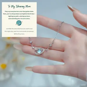 Planet Bracelet, Exquisite Starry Sky Bracelet, Pendant made of high-quality copper, 925 sterling silver extended chain. The perfect gift for your daughter & mom