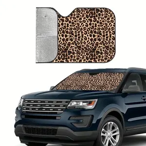 corvette cup holder Aluminum Roll-Up Leopard Print Car Sunshade - Interior Protection Accessory