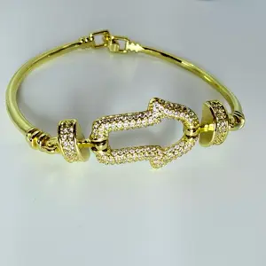 Fatima Hand Design Bracelet 7.5 Inches with Elegant  Accents and Secure Closure