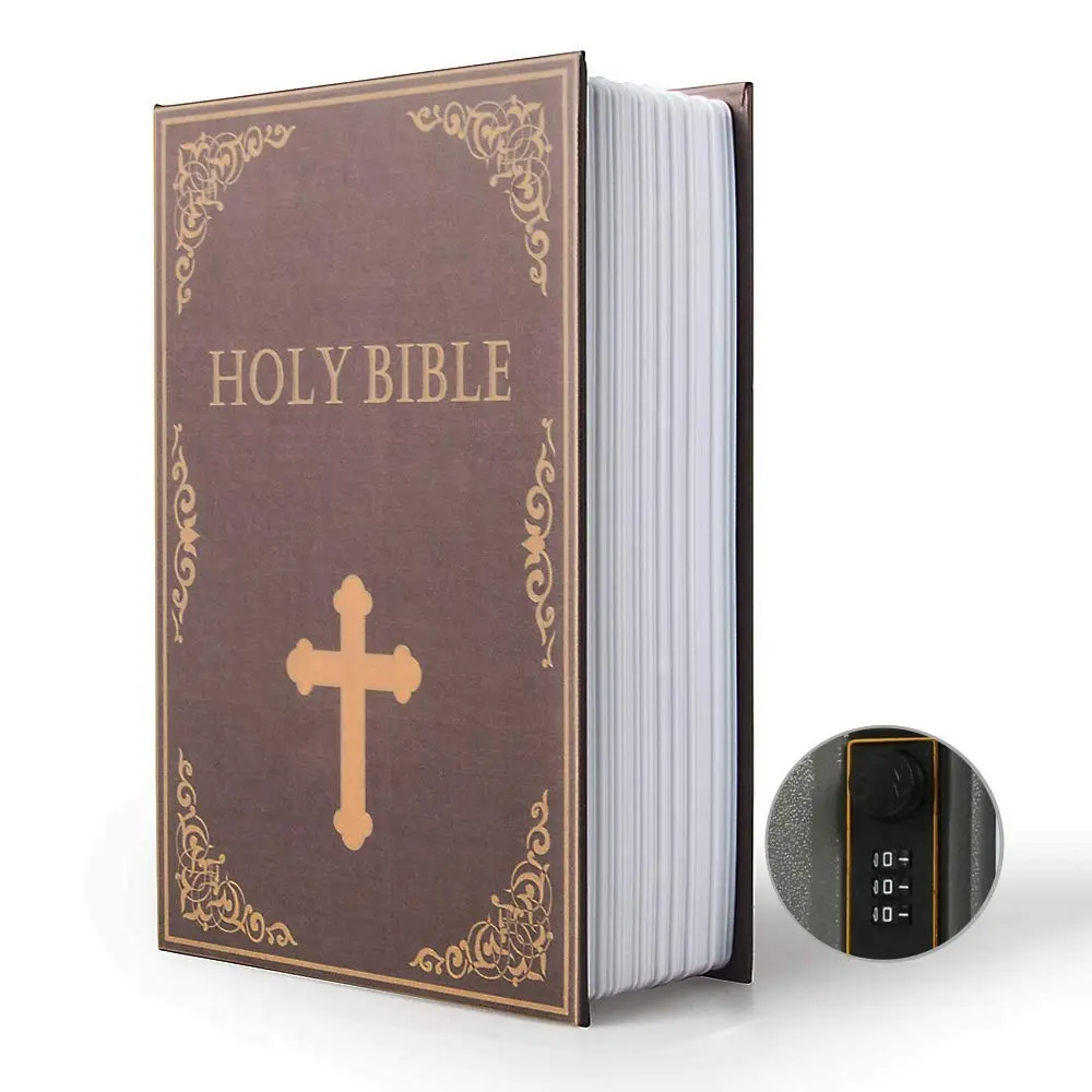 HOLY BIBLE Diversion Book Safe, Combination Lock Box, Secret Hidden Money Safe (9.5"×6"×2.2") HOLY BIBLE Diversion Book Safe, Combination Lock Box, Secret Hidden Money Safe (9.5"×6"×2.2")