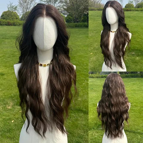 SMILCO 28In Low Density Luxury Dark Brown Glueless Layered Curly Wig - 13*6 Lace Front Free Part, Pre-Cut, Pre-Plucked, Natural Hairline, Futura Heat Resistant, Women's SM9801-2 Realistic, Curly Middle Part, Sohochic, Layered Wigs