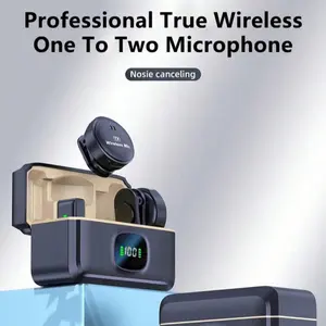 Wireless Lapel Microphone Lavalier Mic with Noise Reduction, Charging Box Included, Ideal for Live Streaming, Interviews, Video Recording, Christmas Gift