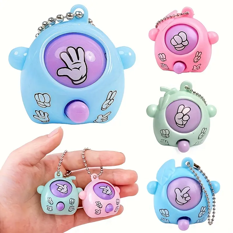 24pcs Rock Paper Scissors Cool Keychains, Cute Keychain Accessory, Mini Interactive Finger Guessing Game Pendants, Cute Fun Bag Charms for Party Favors, Classroom Prizes, Festival Gifts