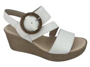 Gabor 4.770 Kathleen Platform Wedge Sandal White - WHITE