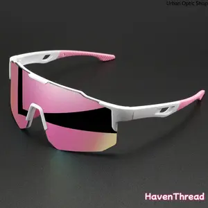 HavenThread Oversized Wraparound Sports Glasses for Men, UV400 Protection, Colorful Windproof Anti-Glare Lightweight Frame Eyewear, Comfort Fit Unisex Men's Sunglasses for Race Cycling, Hiking, Outdoor Activities