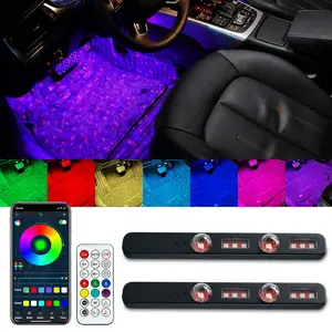 Car LED Interior Lights, RGB Ambient Strip with App & Remote Control, Music Sync & DIY Modes, Star Ceiling & 2-Line Design, Wireless Car Strip Lighting, Easy Install for Cars, Trucks, SUVs