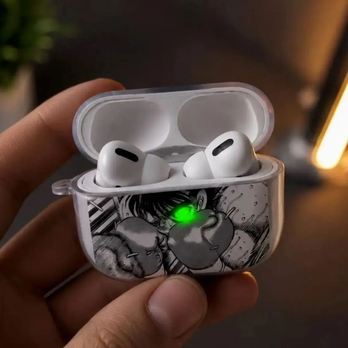 Anime LED AirPods Pro Case Glowing Eye, Manga AirPods Cover, Otaku Accessories Gift, Cool AirPods Pro 2 Case, Anime Phone Accessories