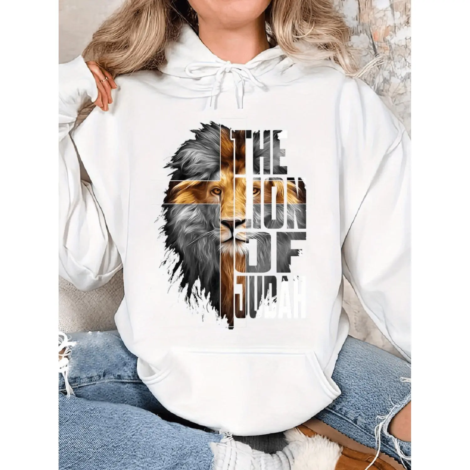 Men's Yeshua Graphic Pullover Hoodie - Casual Athletic Sweatshirt with Ultra-Soft Stretchy Moisture-Wicking Fabric, Vivid Print, Long Sleeve, Tops, Multi-Size Menswear, Sweatshirts