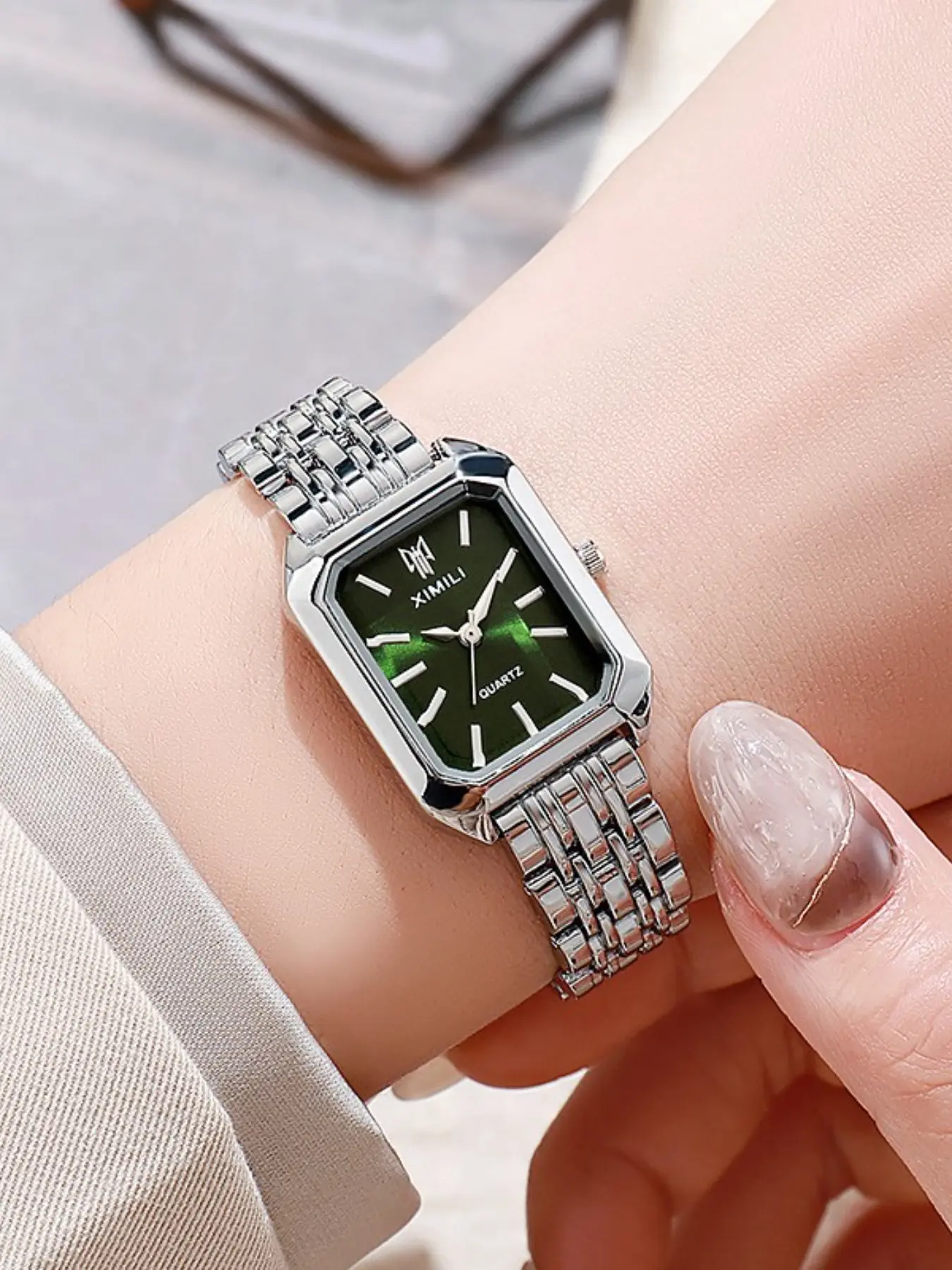 Women's Square Quartz Watch, Alloy Material, Analog Display, Casual Style, Fashionable Analog Watch, Fashion Wristwatches, Perfect Gift for Friends, Bestie, Lover, Square Dial Watch