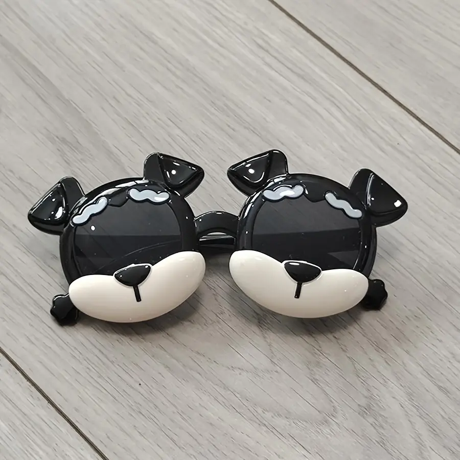 Unisex Kids' Adorable Puppy Shaped Frame Glasses - Polycarbonate Plastic Eyewear Accessories, All Seasons Dance Party Use, 3-10 Ages Christmas Gift, Cute Puppy