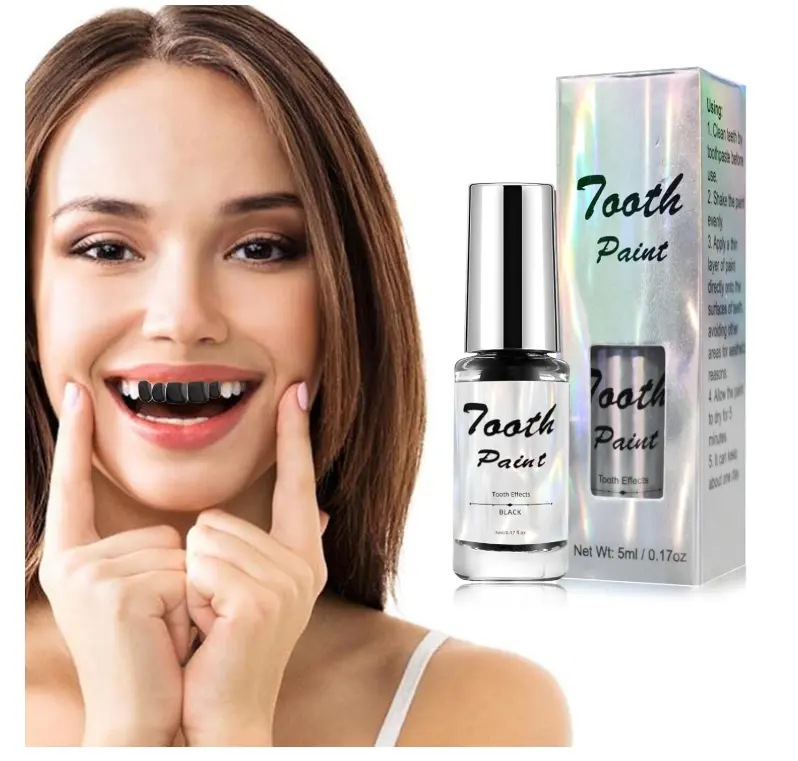 Black Tooth Paint,Professional Black Out Teeth Makeup,Quick Dry & Realistic, for Cosplay,Rotten Teeth Makeup and Missing Teeth SFX for Halloween Art Theater