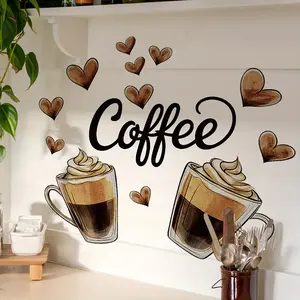 A new style coffee cup wall sticker for bedroom, living room, bathroom background wall - wall sticker for beautifying and decorating home, Decoration, model M16615