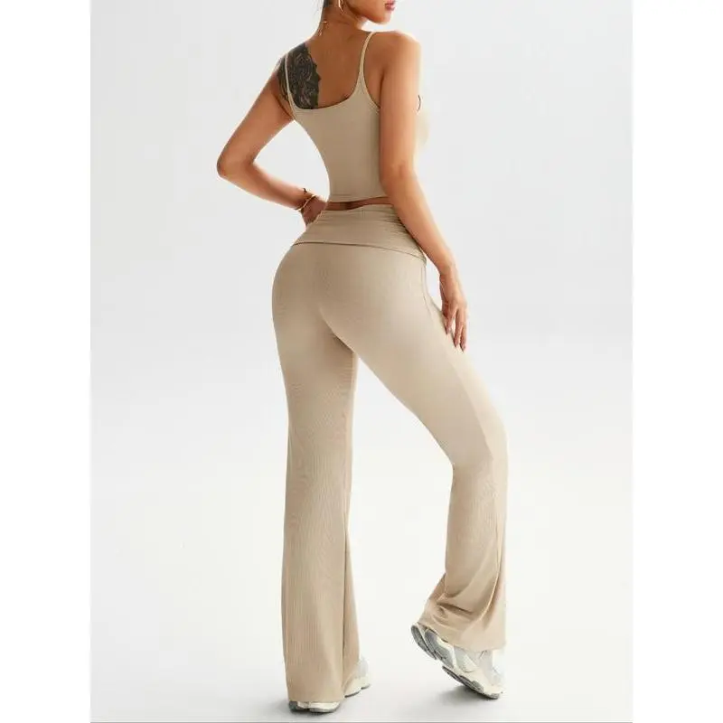 Women's Yoga Exercise Set, Casual Sexy Outdoor Running U-Back Top, Comfortable Tight-Fitting Long Pants, High Neck Sleeveless Jacket Women's Yoga Exercise Set, Casual Sexy Outdoor Running U-Back Top, Comfortable Tight-Fitting Long Pants, High Neck Sleeveless Jacket