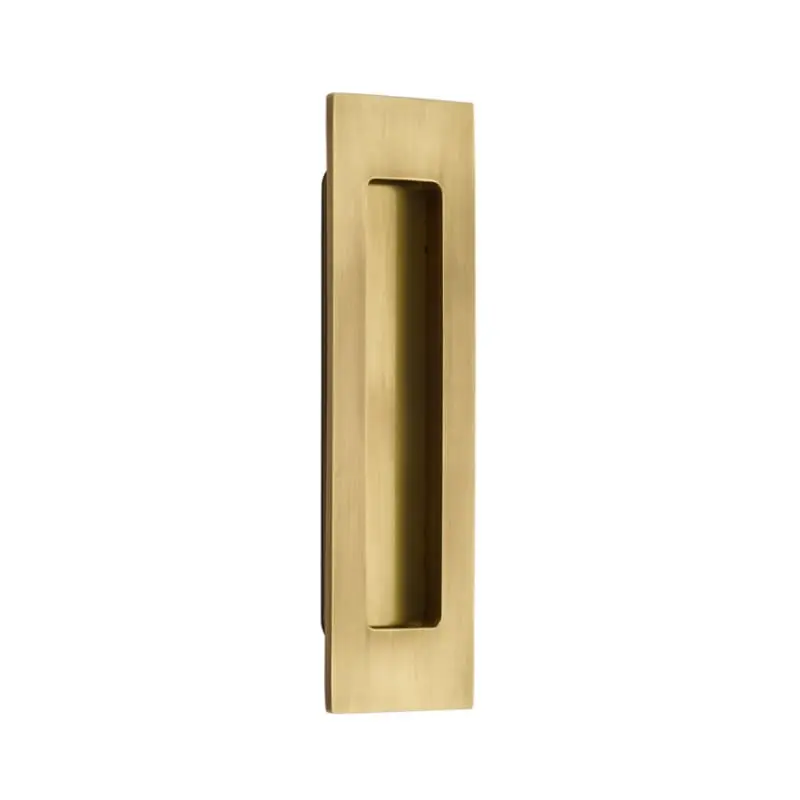 6 in. Modern Rectangular Metal Flush Pull - French Antique Brass Hardware for Pocket and Sliding Doors with Luxurious Design