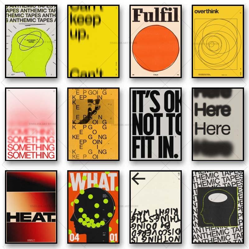 Modern Quotes Posters Retro Inspirational Words Canvas Print Calligraphy Wall Art Canvas Painting for Living Room Home Decor