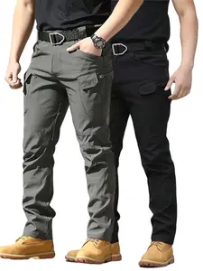 Men's Tactical Work Pants 2-pcs Set with Multiple Pockets Lightweight Durable for Outdoor Activities Rock Climbing Camping Hiking Fishing Beige Trouser No Belt