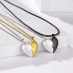 SHOW CRAFT Design pendant clavicle chain puller hearted magnetic magnetic couple necklace for men women