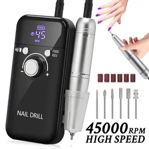 45000RPM Nail Drill Kit With Sand Bands Polishing Head, Professional Polishing Machine Nail Drill Easy To Use Sander Nail Salon