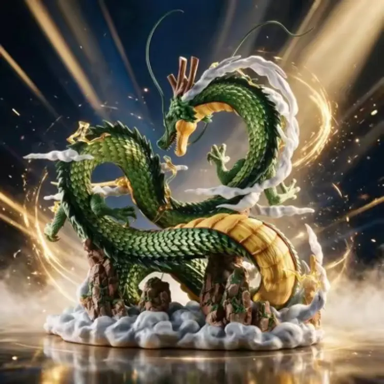 24CM Dragon Sculpture Figurine, Detailed PVC Dragon Model Ornament, Gift Box Packed Home Desktop Decoration, Holiday & Collector Gift