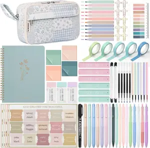 WOBAGMEN 76PCS Bible Study Supplies Kit for Women, Journaling Set with No Bleed Highlighters, Laminated Bible Tabs,Notebook, Quilted Pencil Case, Bible Accessories Set Beginner Christian Gifts outdoorfun