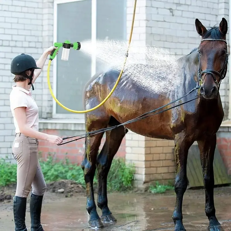 Horse Shower Sprayer, Adjustable High-pressure Sprayer Nozzle, High Pressure Nozzles, Garden Hose Nozzle, Water Hose Nozzle, Garden Wash Animal Horse Shower Car Cleaning Tool Christmas pet dog and horse gifts