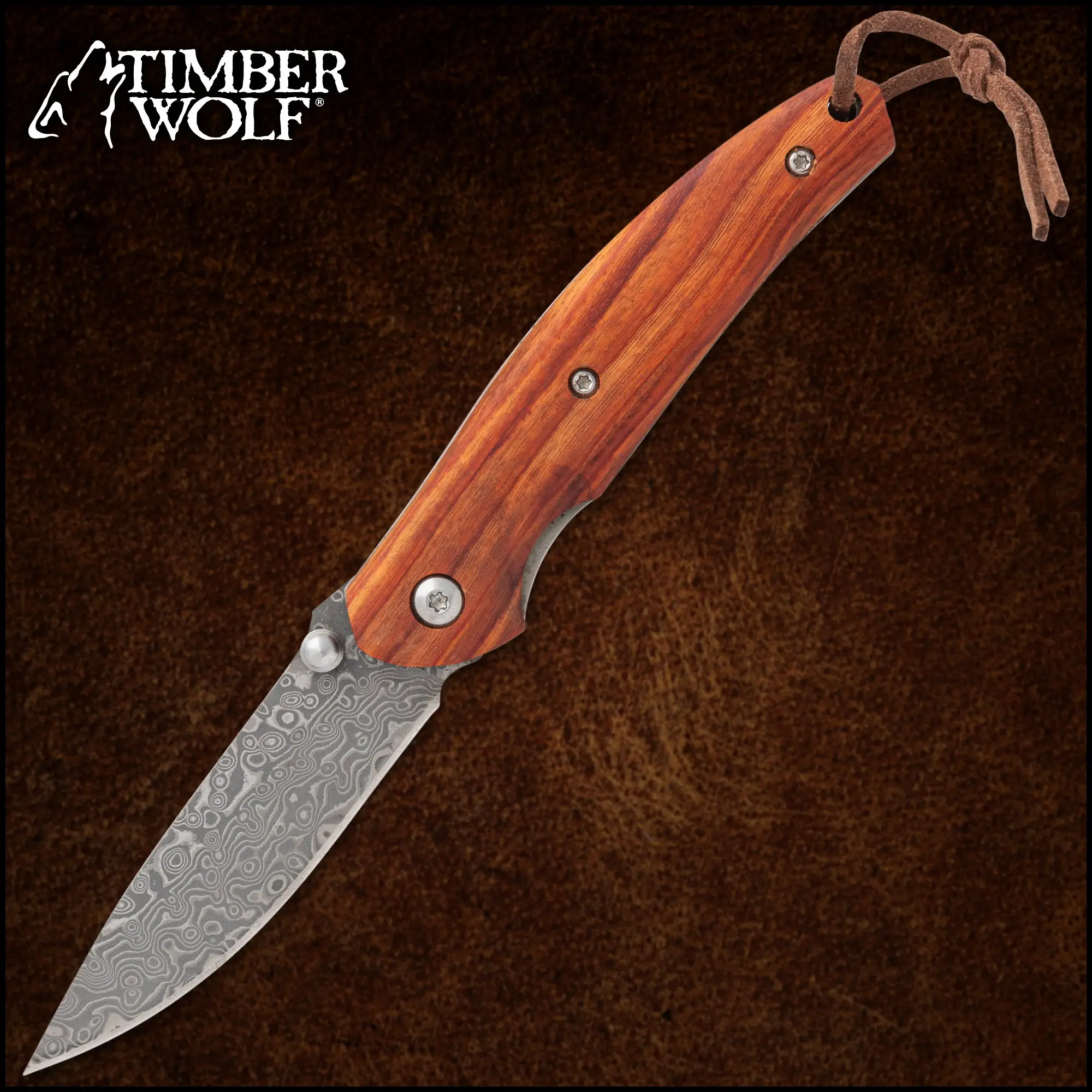 Timber Wolf Damascus Pocket Knife Timber Wolf Damascus Pocket Knife
