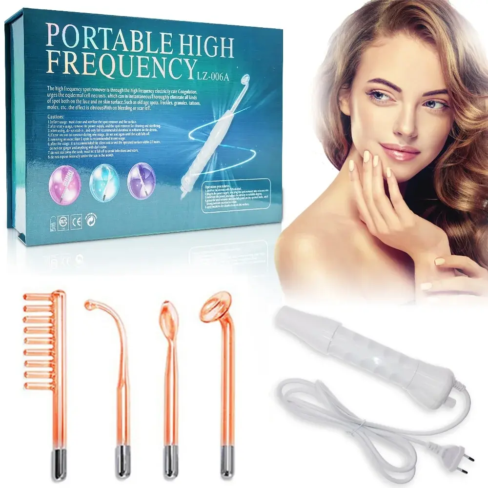 High Frequency Facial Massager Set, Portable Home Beauty Tool, Facial Care Tools, Handheld Skin Treatment Stick, New Model Xinghao Lz-006a, Facial Beauty Massagers, High Frequency Wand
