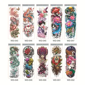 New full-arm tattoo stickers, waterproof and sweat-resistant, for men and women, disposable tattoo stickers for cross-border European and American markets