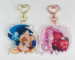 Cookie Run Kingdom White Lily & Silent Salt Acrylic Keychains,  Golden Cheese & Burning Spice, Shadow Vanilla & Eternal Holly Keychains