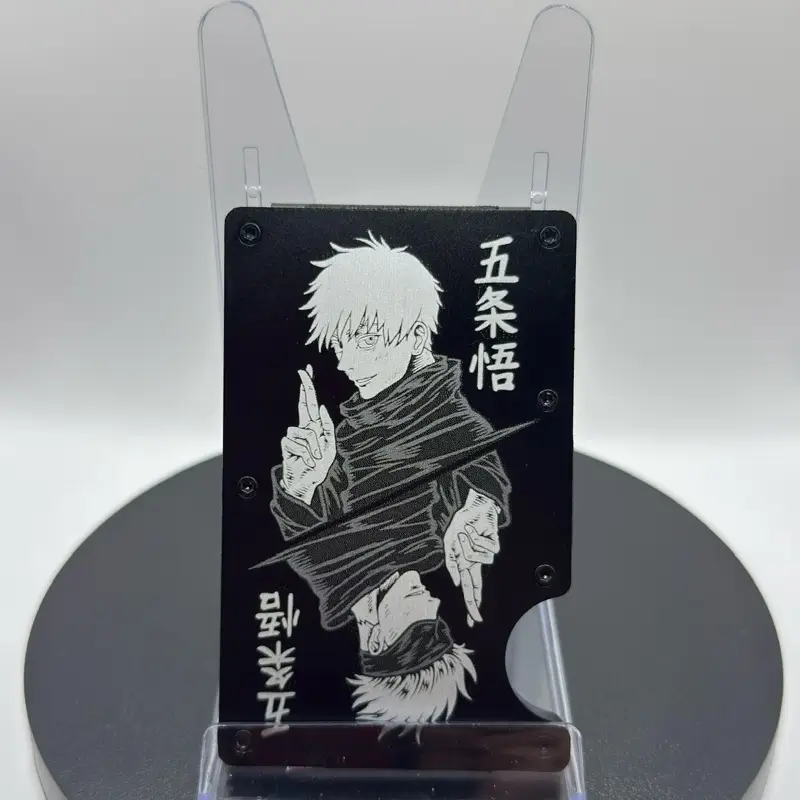 CHOOSE Your Character Custom Engraved Metal RFID Wallet with Multiple Designs Available - Personalized Anime Design Holds Up to 20 Cards Securely