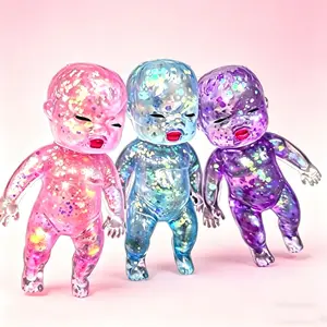 14 cm(BIGGER SIZE) Glitter-Infused Gel Baby Squish Toy. Slow Rebound, Stress & Anxiety Relief, Sensory Calming Fidget, Fun Desk Decor, Unisex squeeze