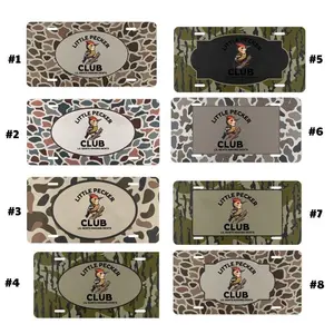 Little Pecker Club License Plate – Funny Camo Decorative Car Tag, Customizable Novelty Aluminum Wall Sign 12"x6" with Pre-Drilled Holes Car Accessories Vehicle