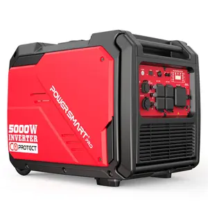 PowerSmart Electric Start 5000-Watt Portable Inverter Generator with Wheels Handle Kit, CO Protect, Quiet, 30 Amp for RV-Ready(DH5050E), generators for house power