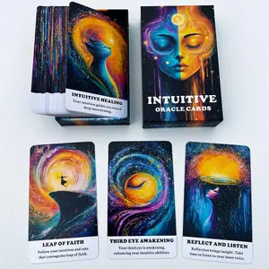 Intuitive Oracle Cards, Oracle Cards for Beginners, 56 Oracle Card Deck to Awaken Inner Wisdom, Enhance Psychic Abilities, Spiritual Guidance, Inner Peace, Tarot Card Deck