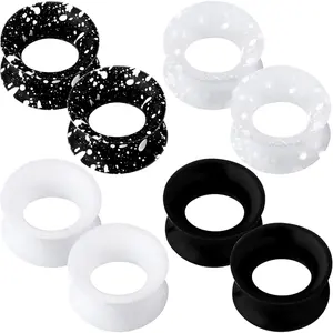 8PCS Silicone Ear Gauges Flexible Ear Tunnels Plugs Stretchers Expander Double Flared Flesh Ear Piercing Jewelry for Women Men