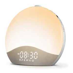 [Valentine Gifts] ecozy Sunrise Alarm Clock, Upgraded White Noise Machine for Sleep, Bluetooth Speaker, Dimmable Night Light for Heavy Sleeper, Adults, Kids