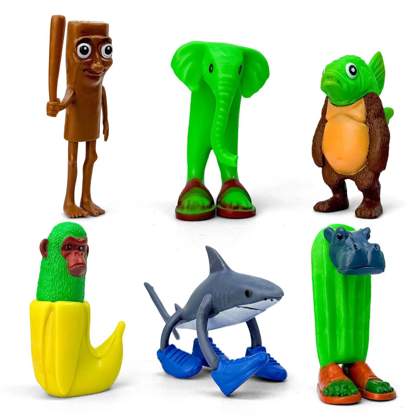 6PCS Italian Brainrot Action Figure,Tralalero Tralala Figures Toys, Fun Brain Rot Toys for Kids, Birthday Party Favors,Collectible Brain-Rot Toy Gift for Fans ,Cake Toppers Party Decorations
