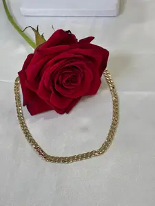 Tobillera Laminada en 14k estilo cubano tradicional