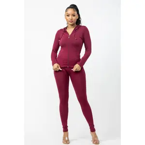 Seamless Zip Up Hoodie Jacket And Leggings Set