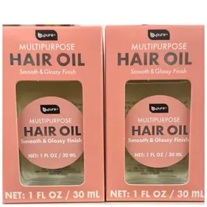 B Pure Multipurpose Hair Oil Smooth & Glossy Finish 1 FL OZ 30 mL Bottle for Smooth Hair Care